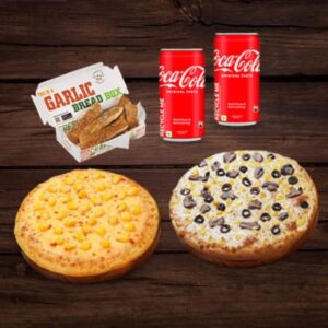 Any 2 SMALL PIZZAS, 1.25 Lt. DRINK & 1 GARLIC BREAD
